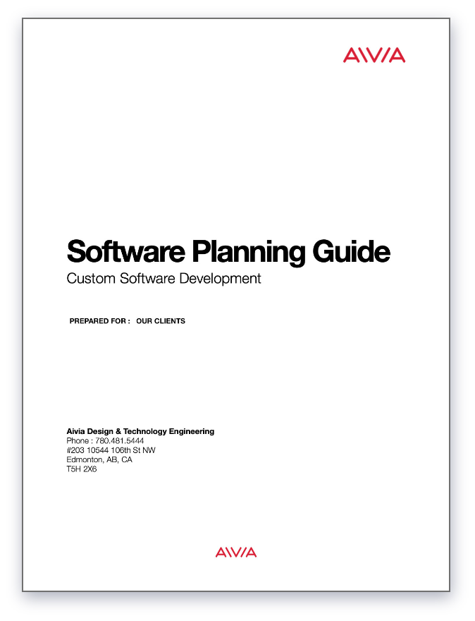 The Custom Software Planning Guide's cover page